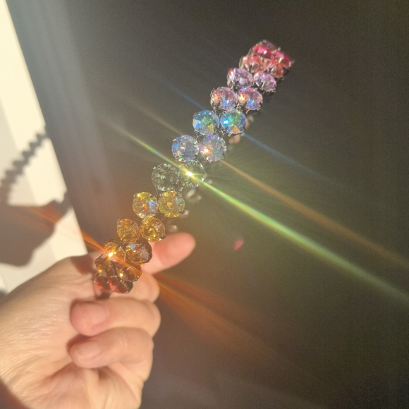 rainbow swarovski crystal headband - Picture 7 of 7